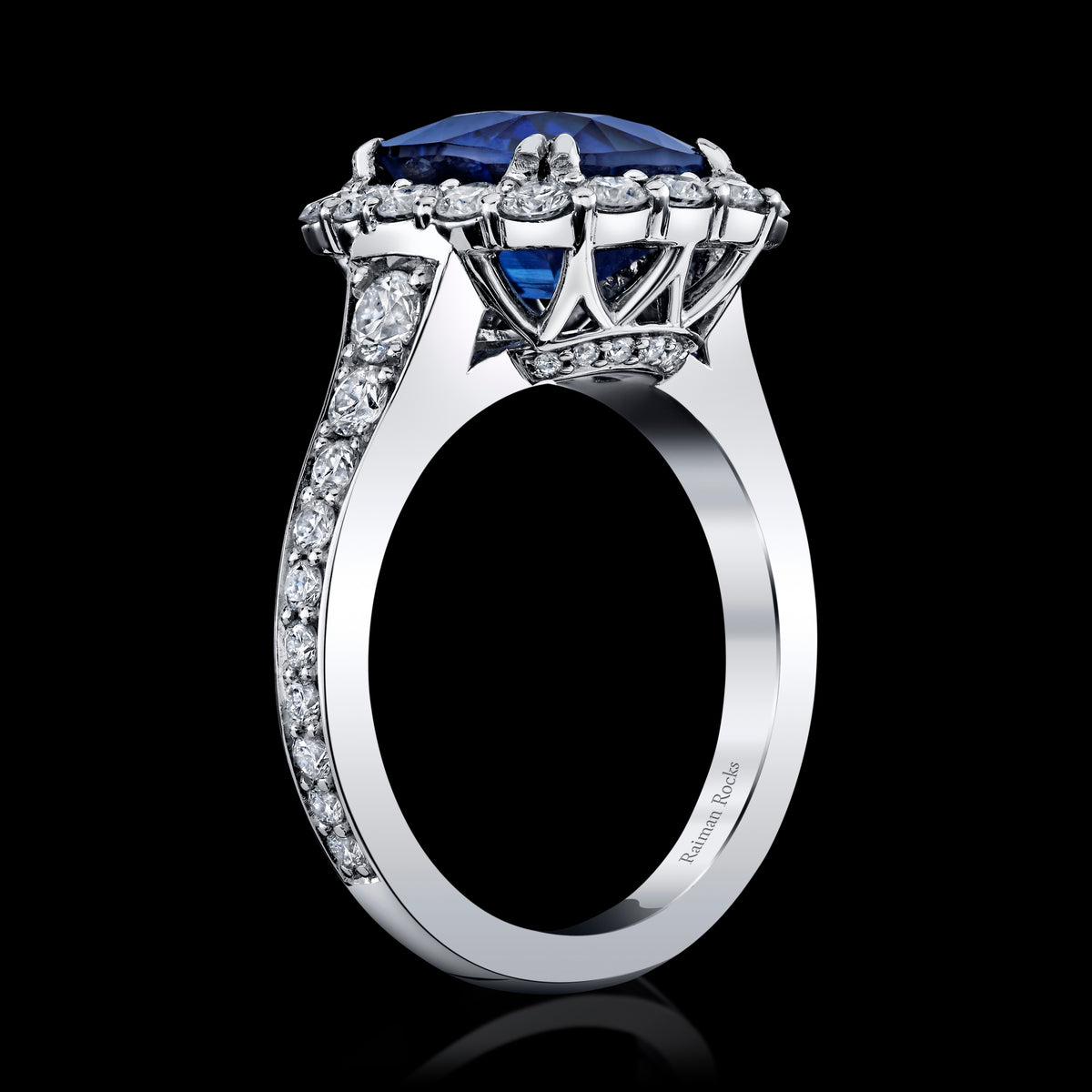 Azure Majesty ring, side view