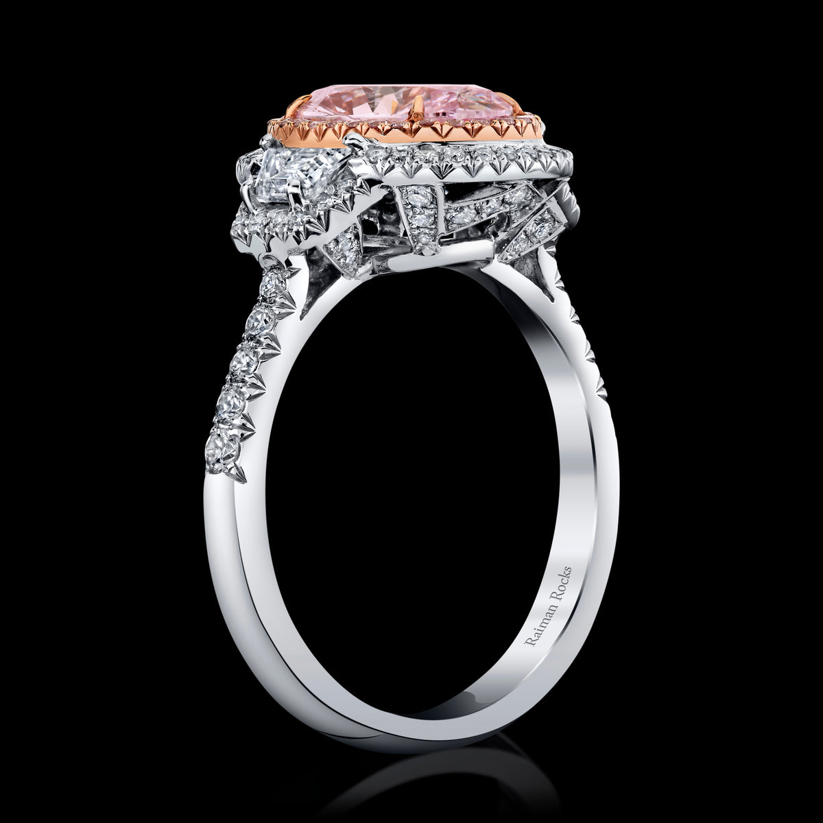 Roseate Constellation ring, side view