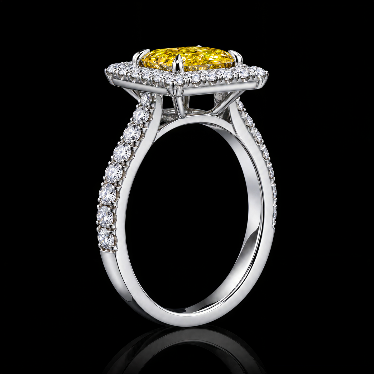 Canary Reverie diamond ring, side view