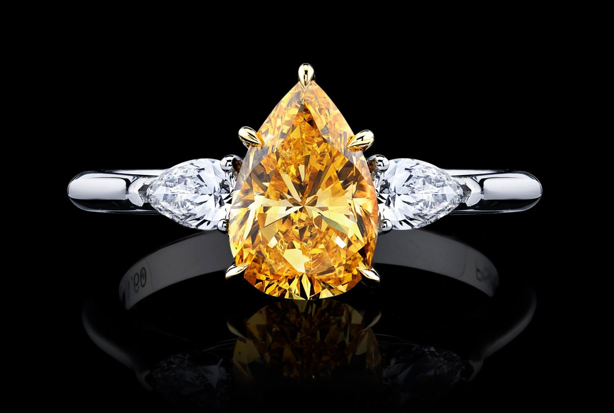 Amber Flame diamond ring, view 1