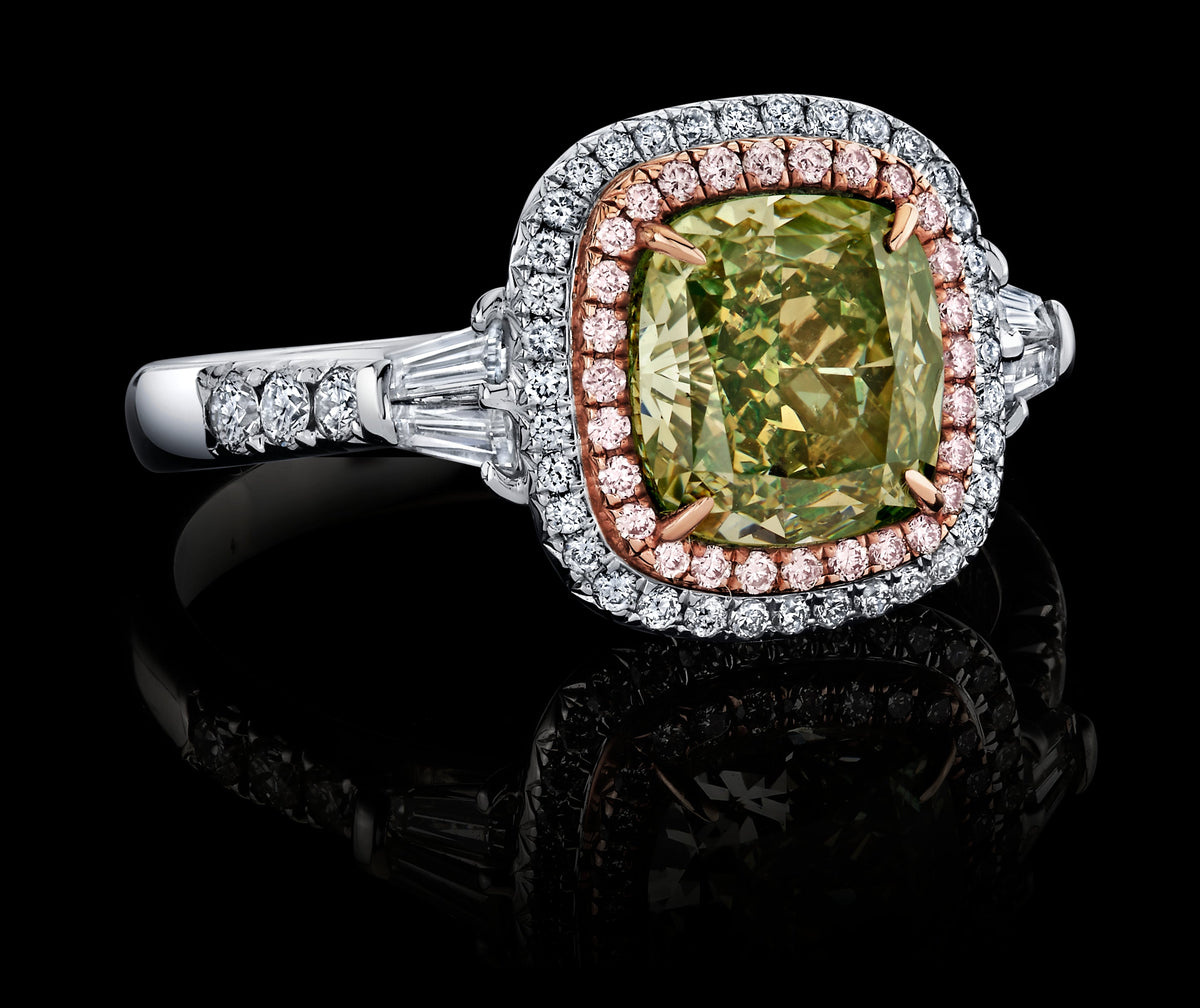 Verdant Sun diamond ring, view 2