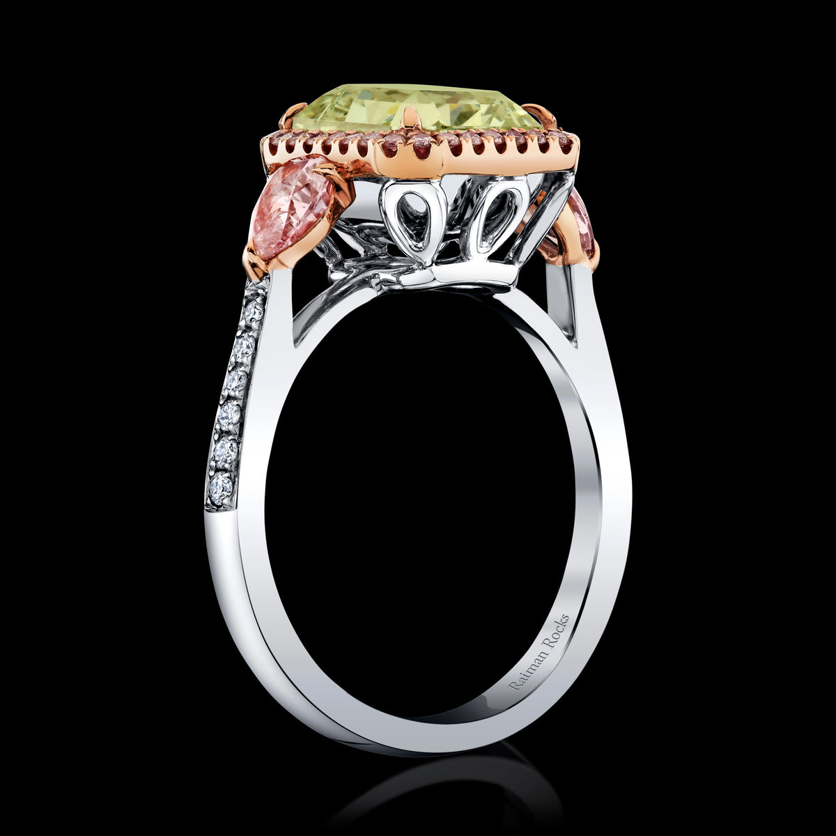 Blushing Sunbeam diamond ring, hover thumbnail