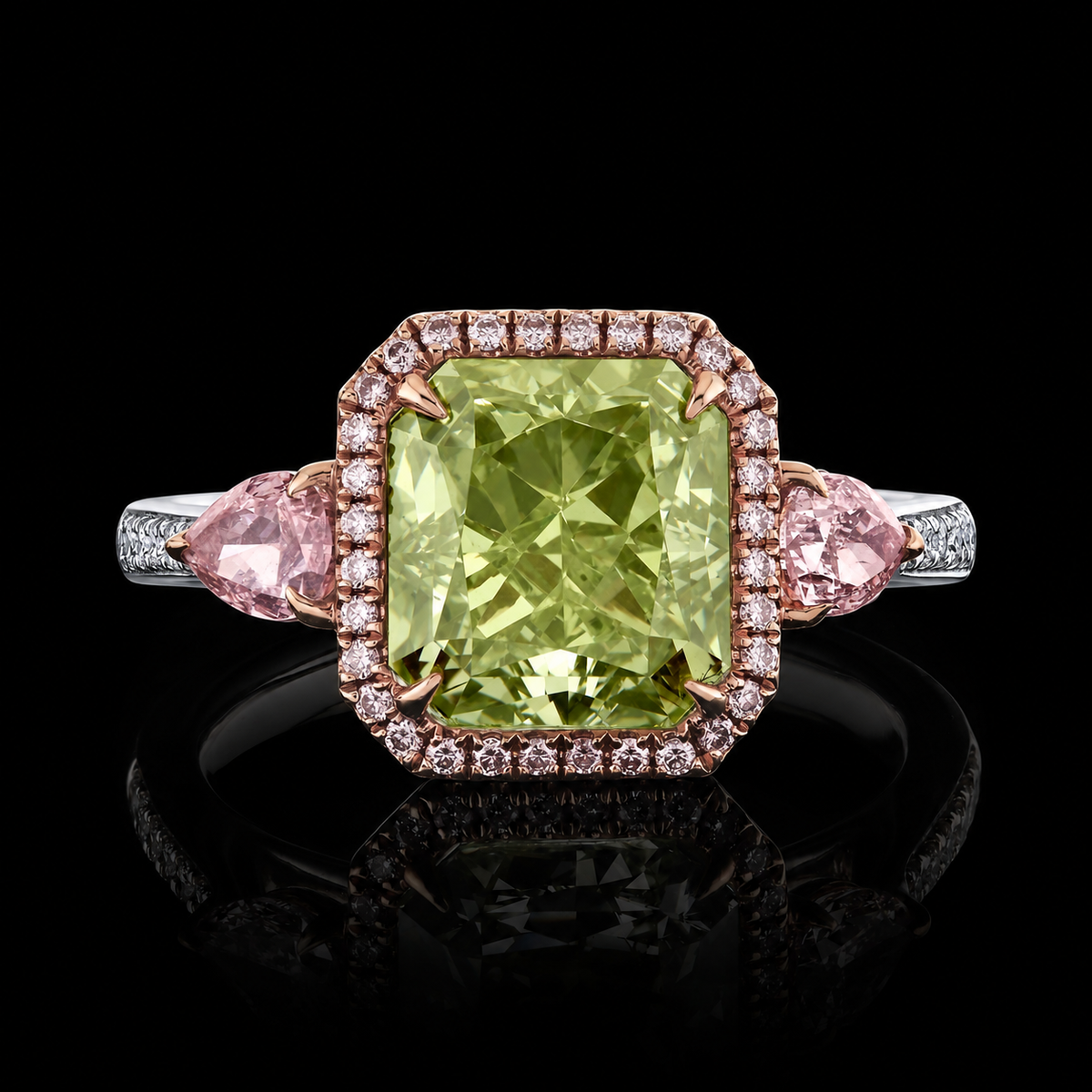 Lime Burst ring, view 1