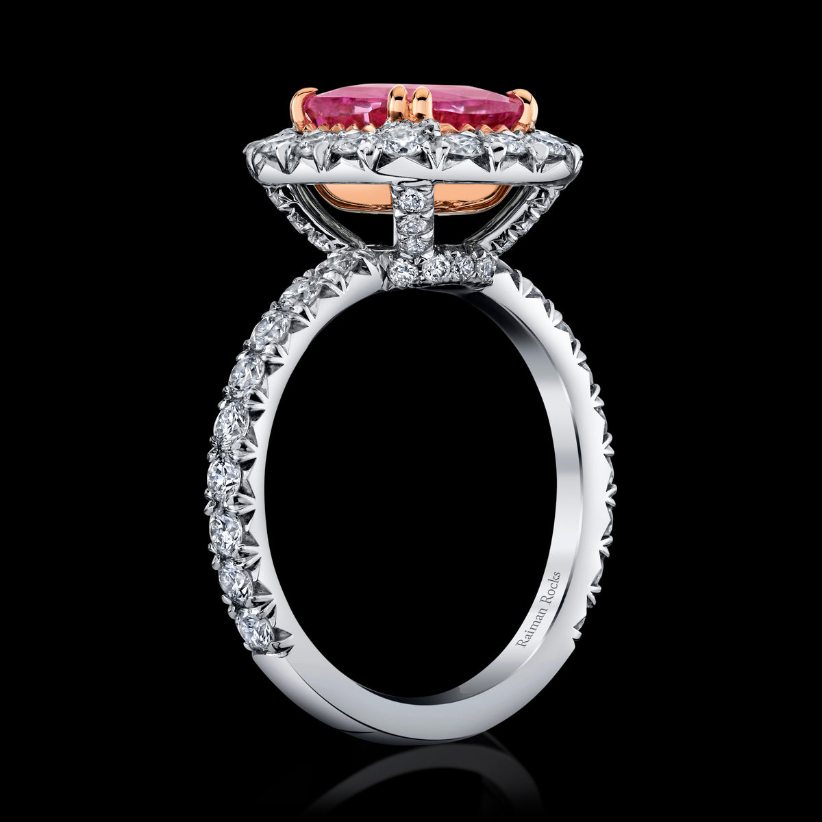 Blush Coronation ring, side view