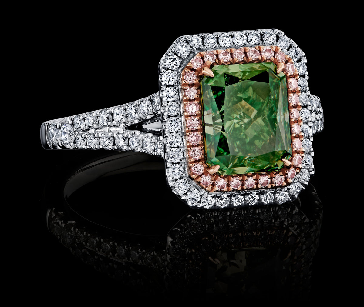Autumn Halo diamond ring, view 2