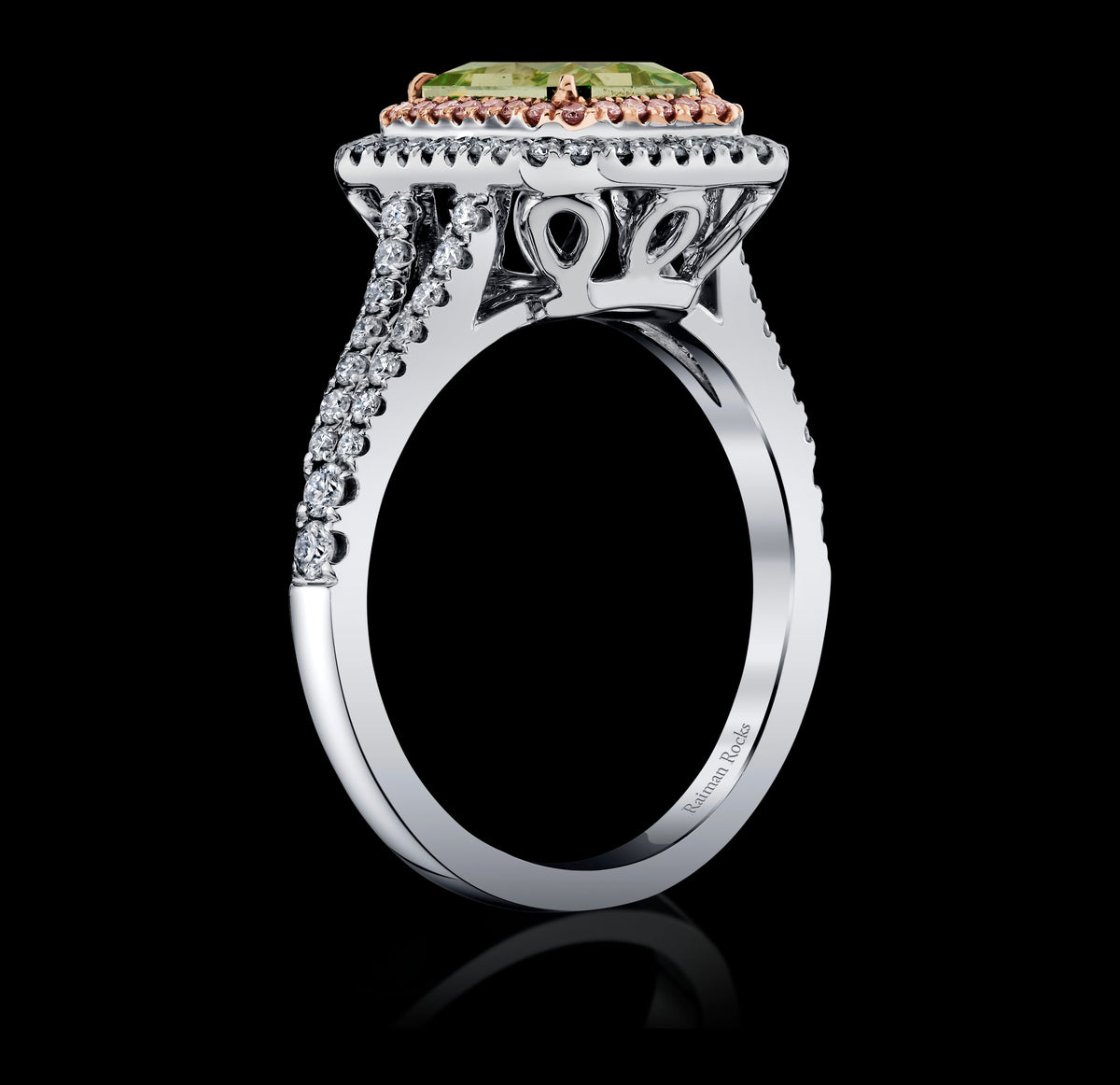 Autumn Halo diamond ring, view 3