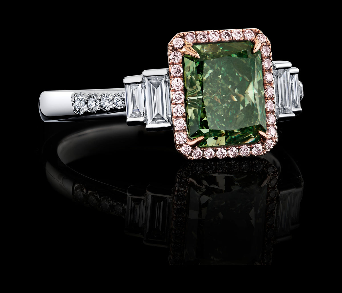 Sage Colonnade diamond ring, view 2
