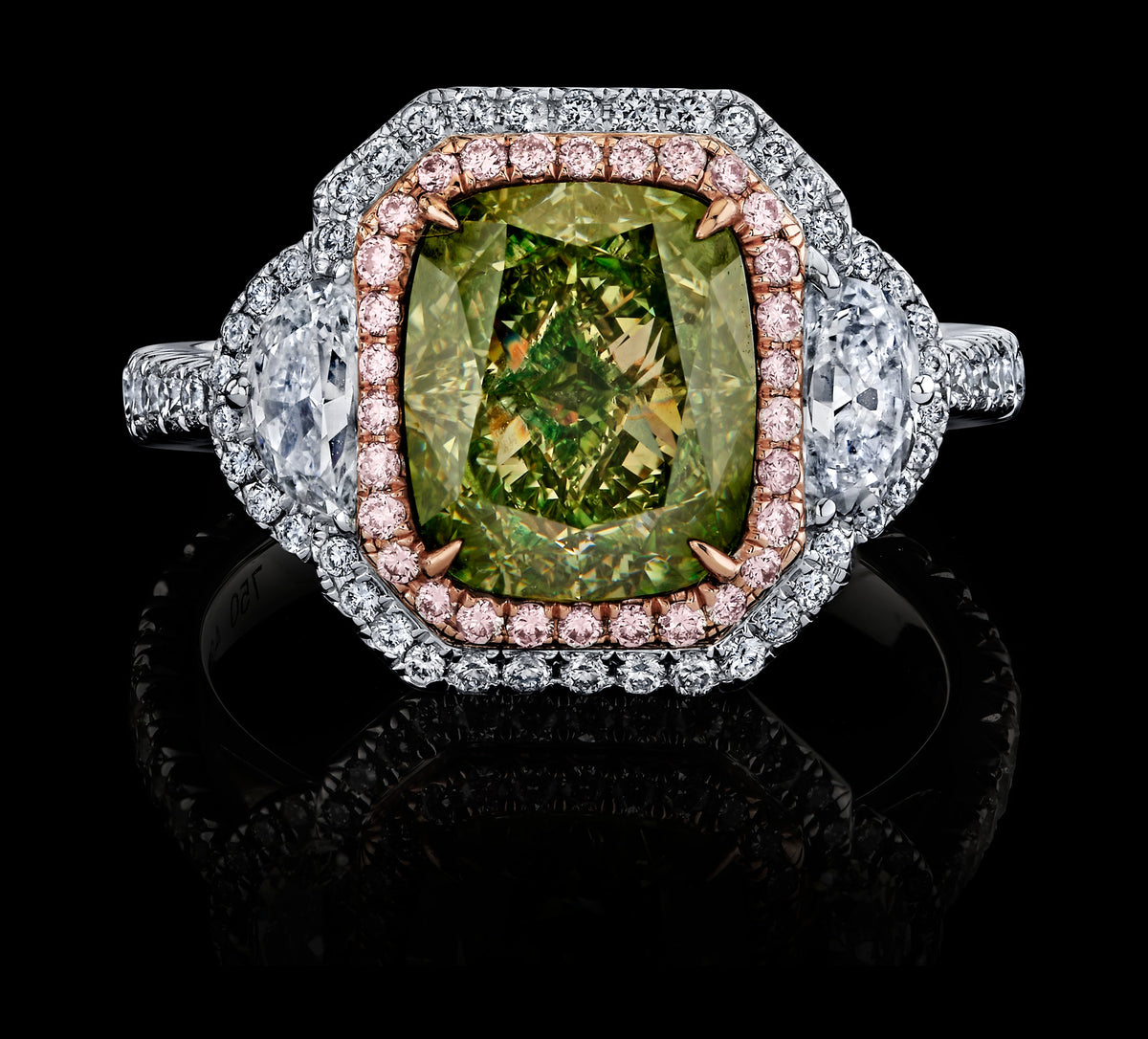 Bronzed Moss diamond ring, view 1