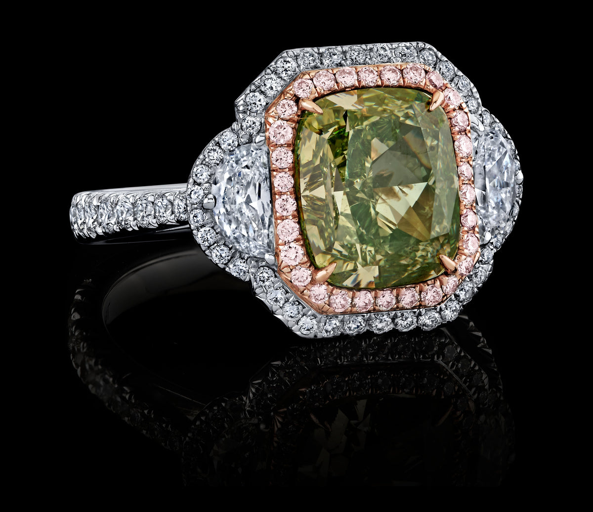 Bronzed Moss diamond ring, view 2