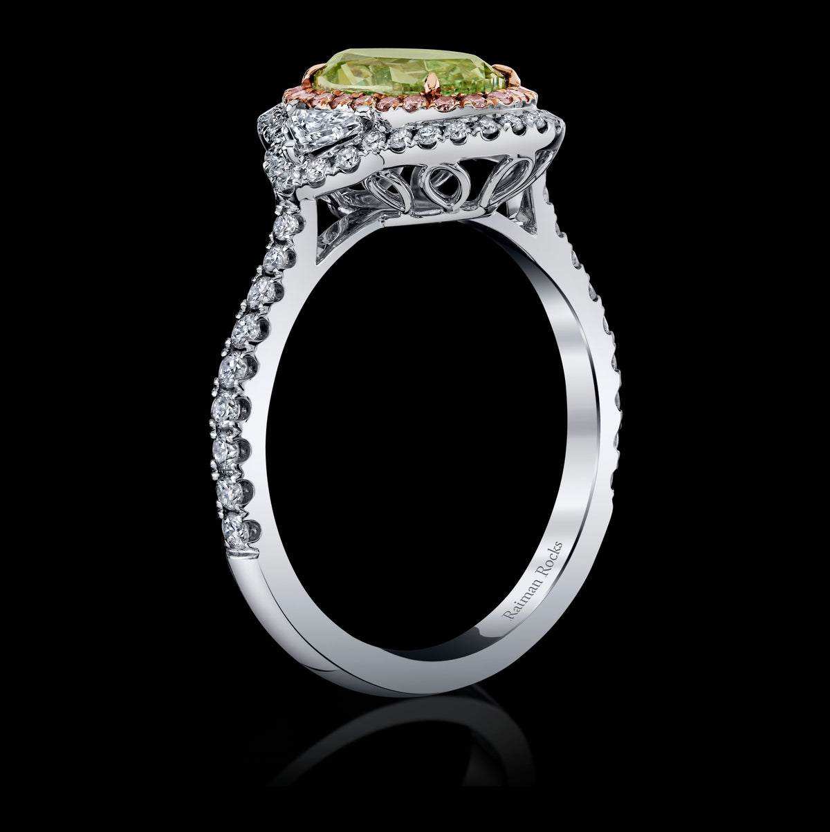 Luminous Reed diamond ring, view 3