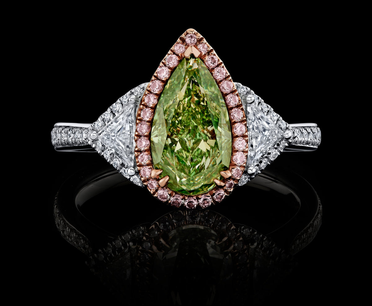 Gilded Dewdrop diamond ring, view 1