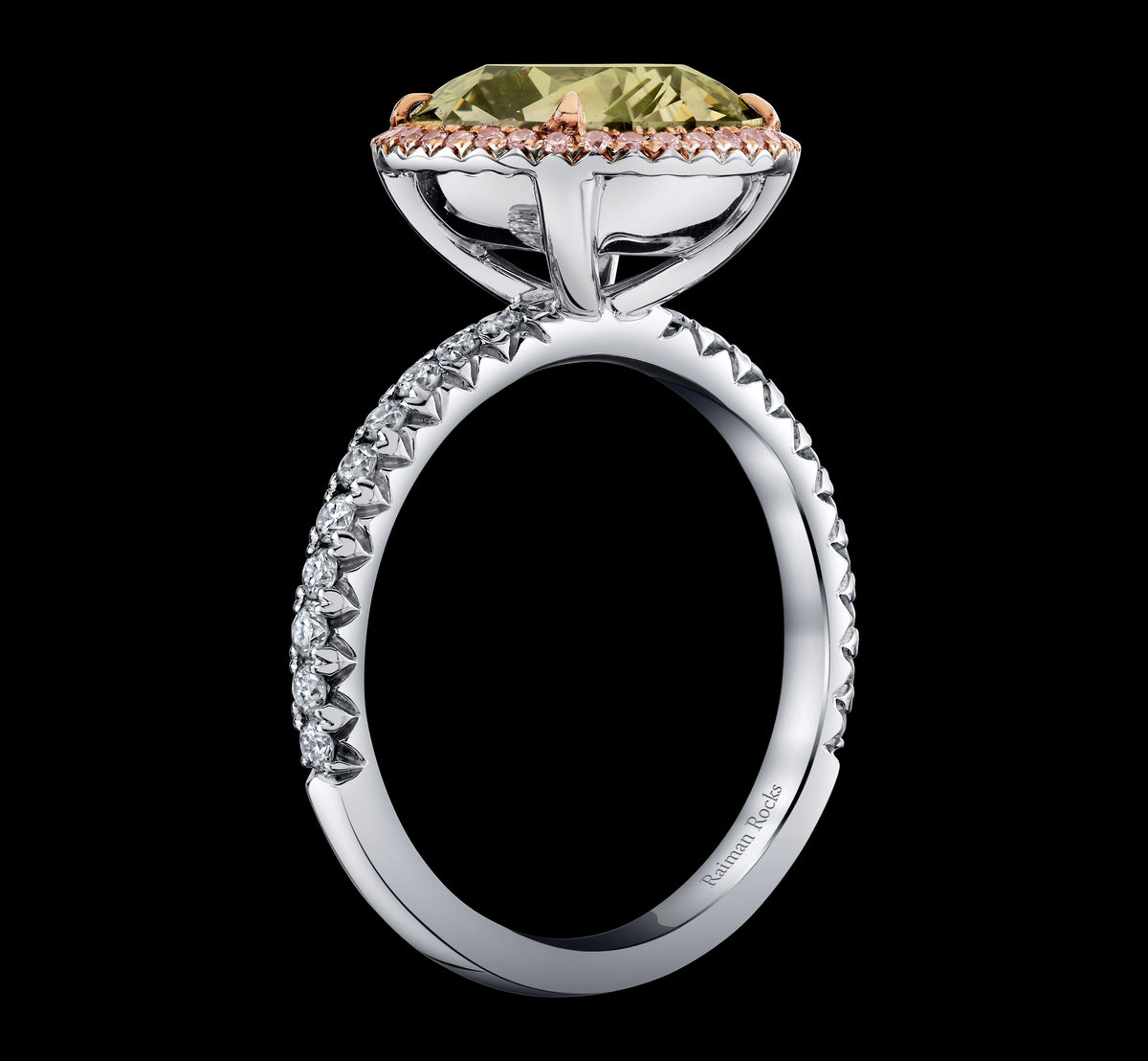 Imperial Moss diamond ring, view 3